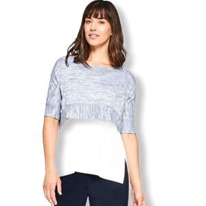 Nwt Sympli Cherry On Top Crop Azure Blue Sweater Sise 10